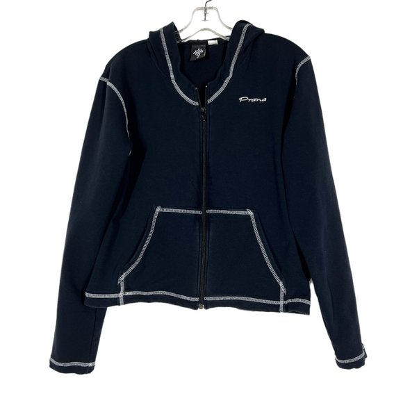 Prana Navy Women's Zip-Up Hoodie - Picture 3 of 7